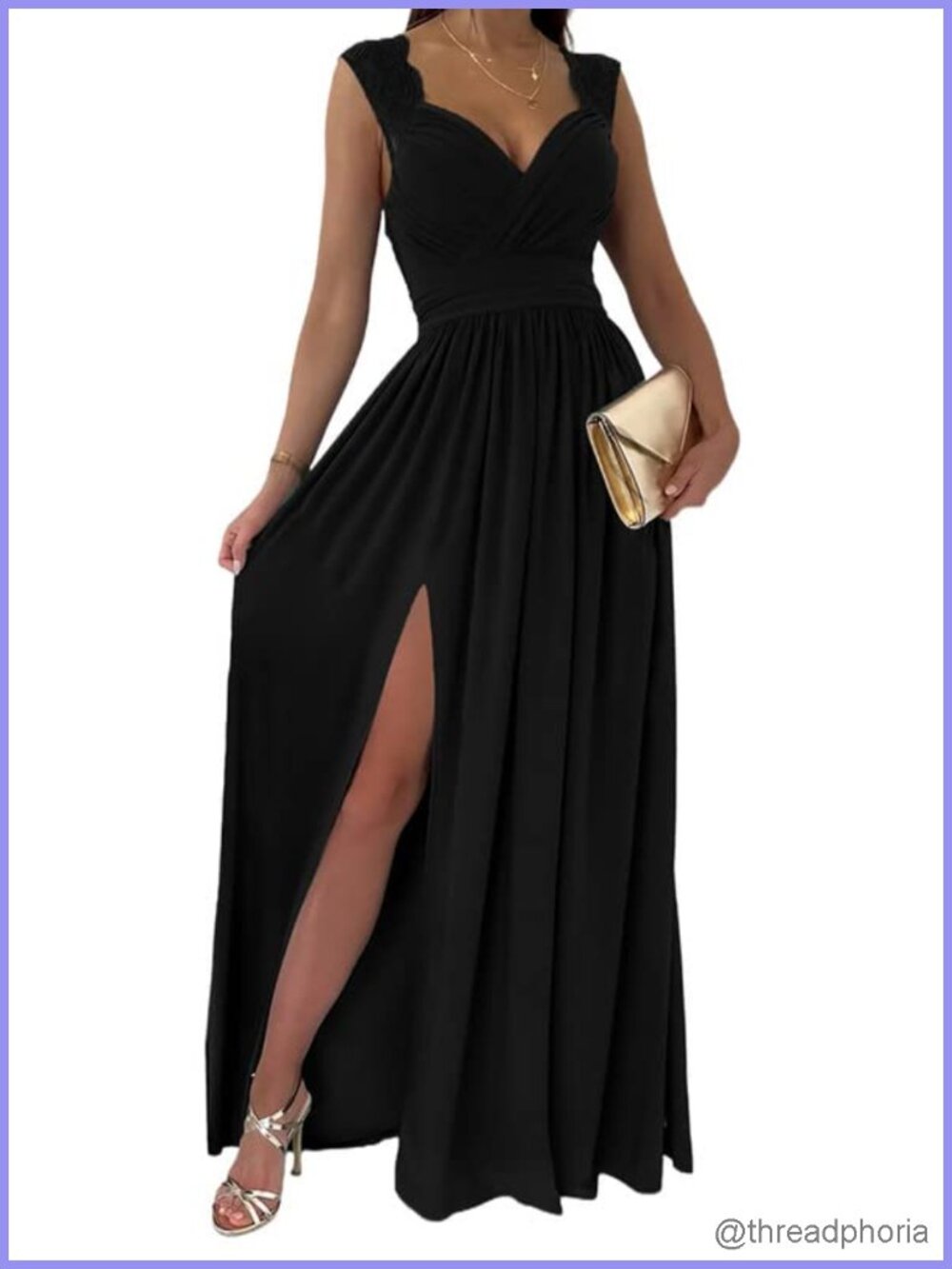 Wrap V-Neck Ruched Sleeveless Maxi Formal Dress Wedding Guest Bridesmaid